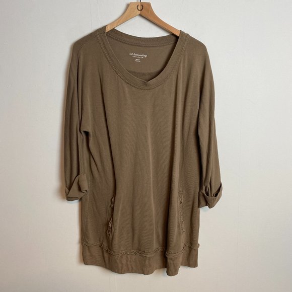 Soft Surroundings Peruvian Brown Pullover Tunic Sz M - Picture 1 of 5